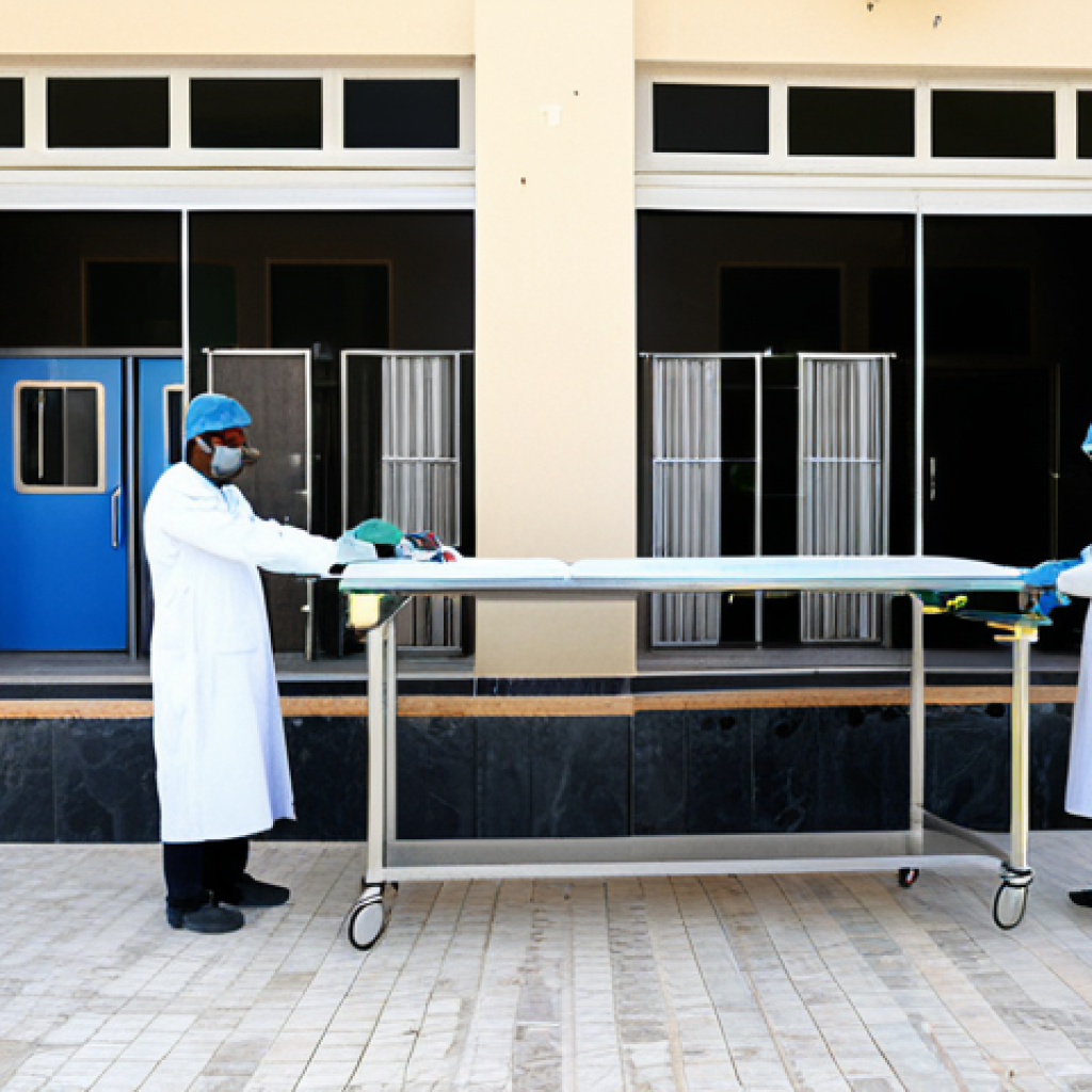 Rebuilding Healthcare Infrastructure**

"A modern, well-equipped hospital in Tripoli, Libya, showing clean facilities and medical professionals in professional attire. Focus on the new equipment and organized environment. Outside, the scene shows signs of recent construction and improvement. Safe for work, appropriate content, fully clothed, professional, perfect anatomy, correct proportions, natural pose, high quality."

**